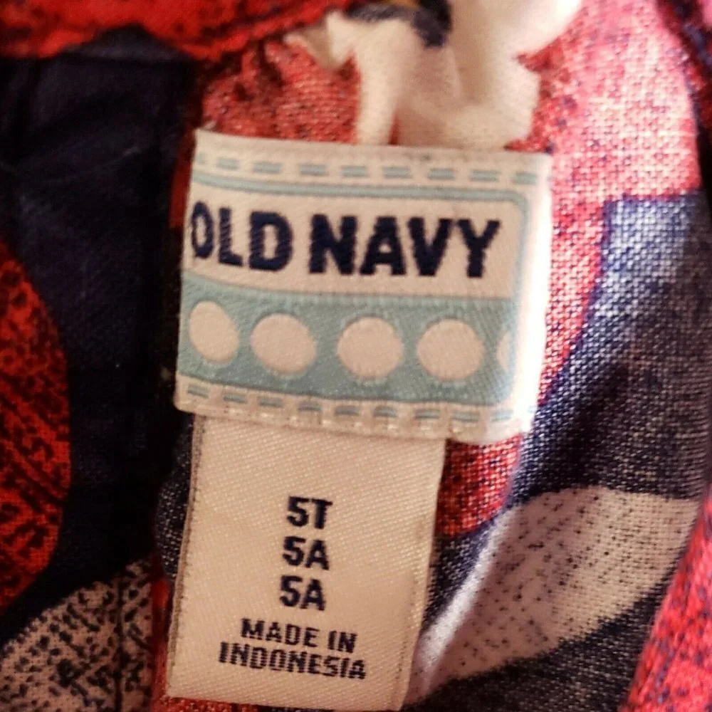 Old Navy Women's Toddler Navy Red Floral Sundress 5T